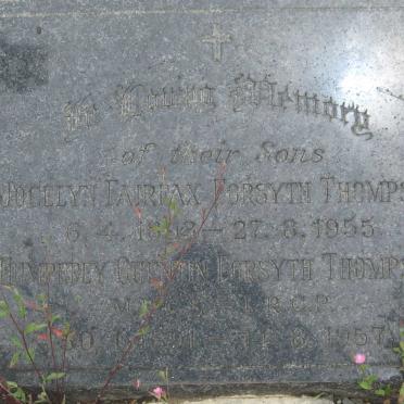 THOMPSON Jocelyn Fairfax, Forsyth 1893-1955 :: FORSYTH THOMPSON Humphrey Quintin 1891-1957