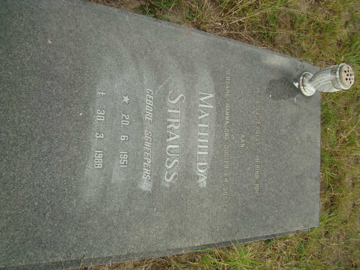 STRAUSS Mathilda nee SCHEEPERS 1951-1988