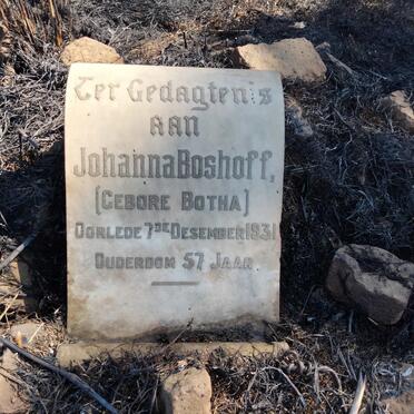 BOSHOFF Johanna nee BOTHA -1931