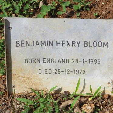 BLOOM Benjamin Henry 1895-1973