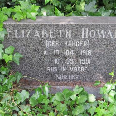 HOWARD Elizabeth nee KRUGER 1918-1991