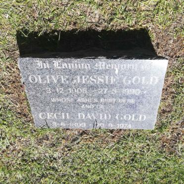 GOLD Cecil David 1899-1974 &amp; Olive Jessie 1905-1990
