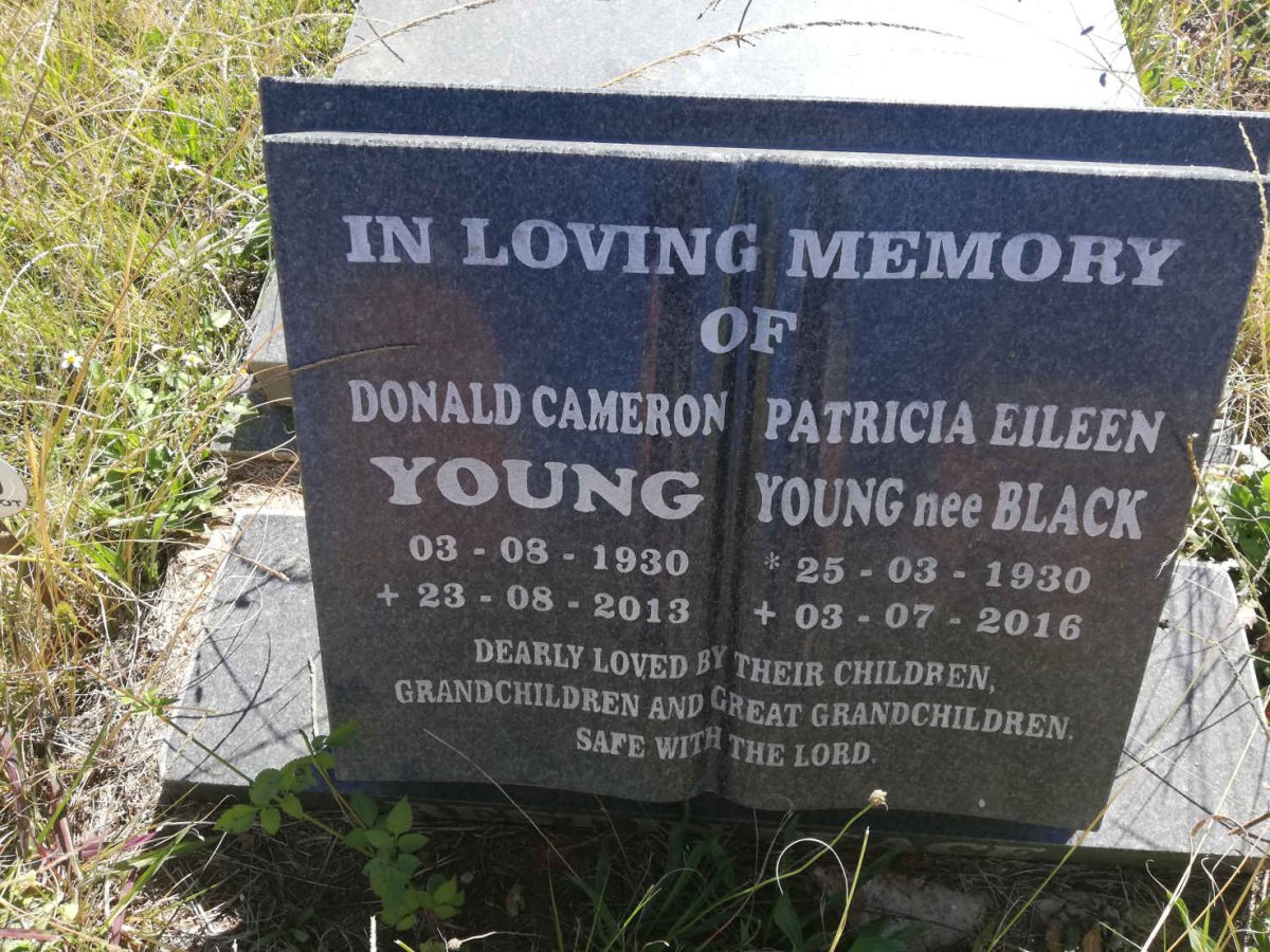 YOUNG Donald Cameron 1930-2013 &amp; Patricia Eileen BLACK 1930-2016