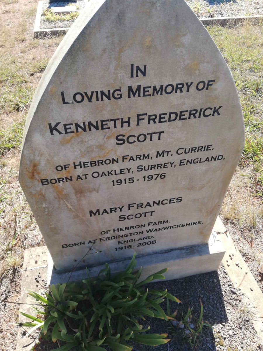 SCOTT Kenneth Frederick 1915-1976 &amp; Mary Frances 1916-2008