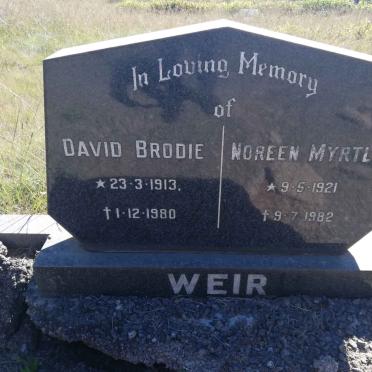WEIR David Brodie 1913-1980 &amp; Noreen Myrtle 1921-1982