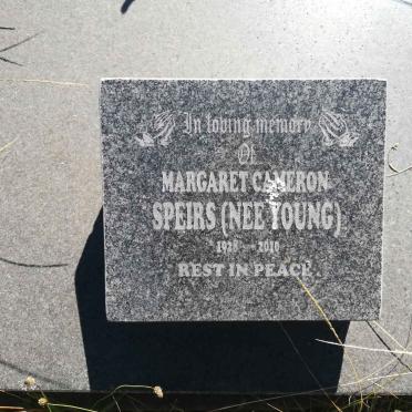 SPEIRS Margaret Cameron nee YOUNG 1928-2010