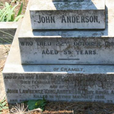 ANDERSON John -1908 &amp; Anne Blair KING -1922 :: ANDERSON John Lawrence King -1918