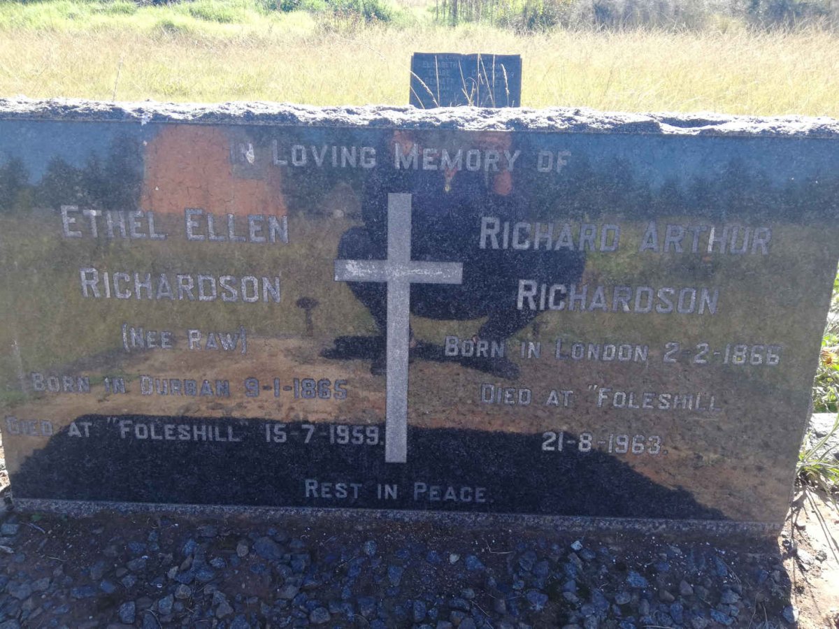 RICHARDSON Richard Arthur 1866-1963 &amp; Ethel Ellen RAW 1865-1959