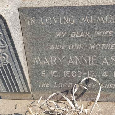 ASHBY Alexander Stanley 1882-1963 &amp; Mary Annie 1883-1956