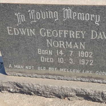 NORMAN Edwin Geoffrey David 1902-1972 :: NEWTON Jill Diane 1933-1993 