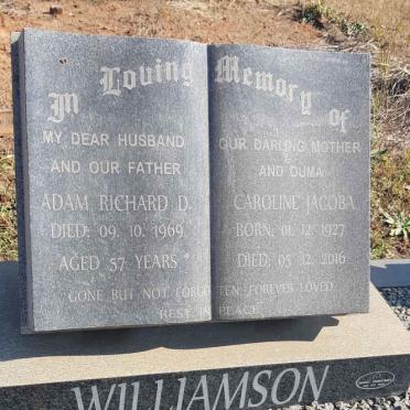 WILLIAMSON Adam Richard D. -1969 &amp; Carolina Jacoba 1927-2016 :: WILLIAMSON Simon Adam John -1966 