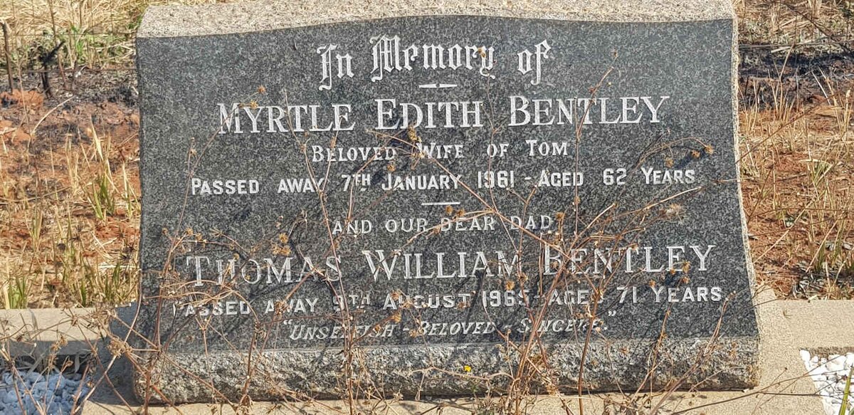 BENTLEY Thomas William -1965 &amp; Myrtle Edith -1961