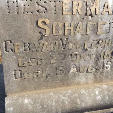 SCHAFER Hester Maria nee VAN VOLLENHOVEN 1890-1935