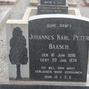 BAASCH Johannes Karl Peter 1896-1974