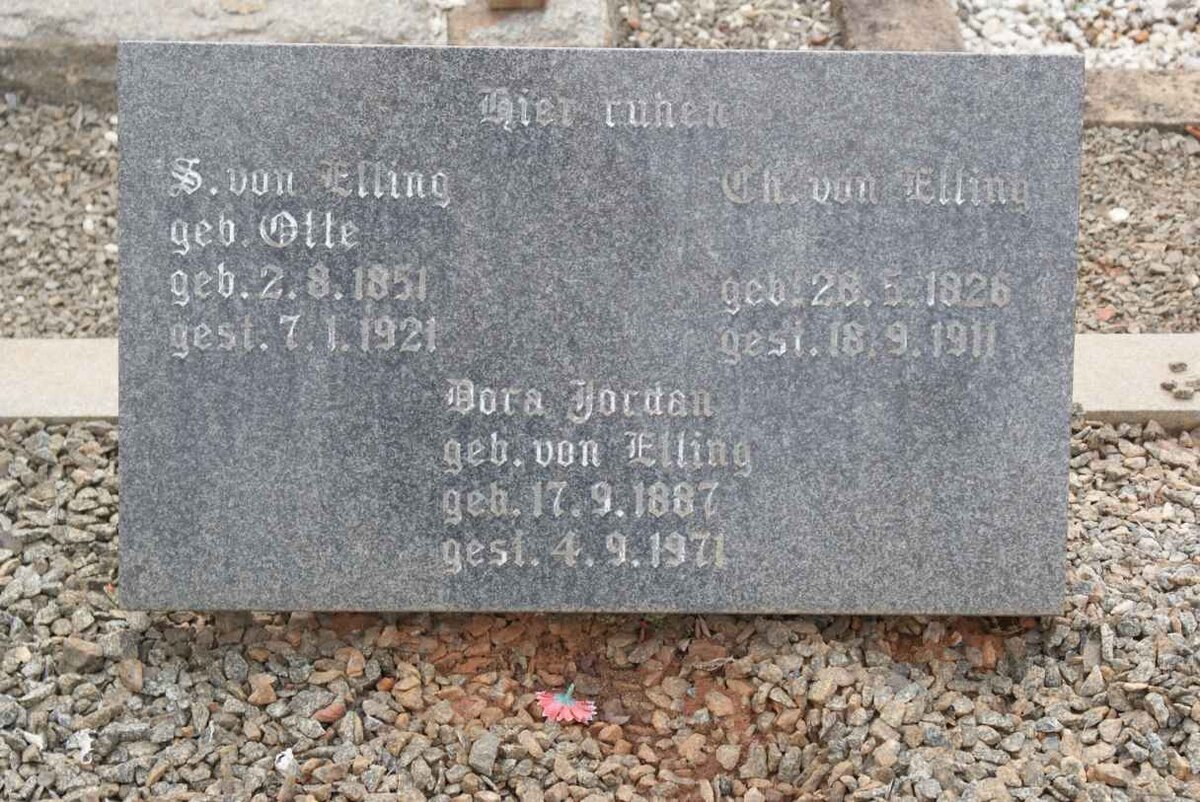 ELLING  H.P. Christoph, von 1826-1911 &amp; S. OTTE 1851-1921 :: JORDAN Dora nee VON ELLING 1887-1871