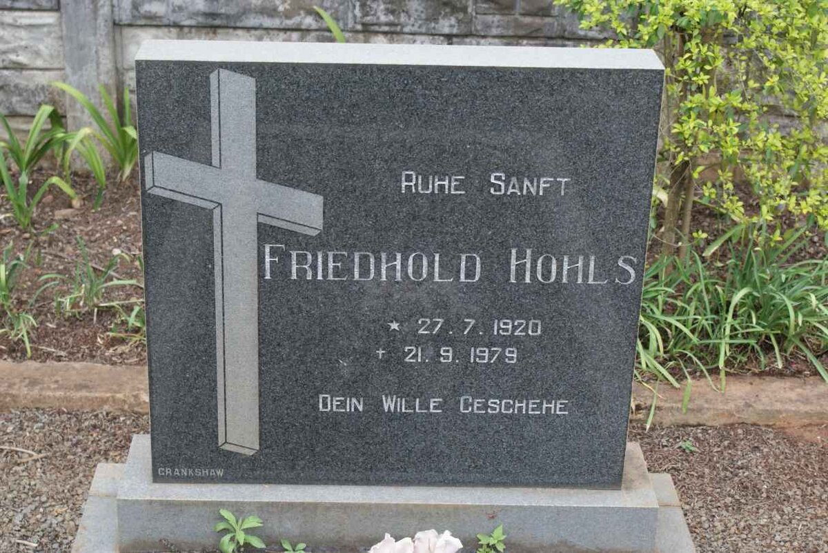 HOHLS Friedhold 1920-1979