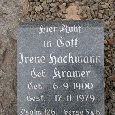 HACKMANN Irene nee KRAMER 1900-1979
