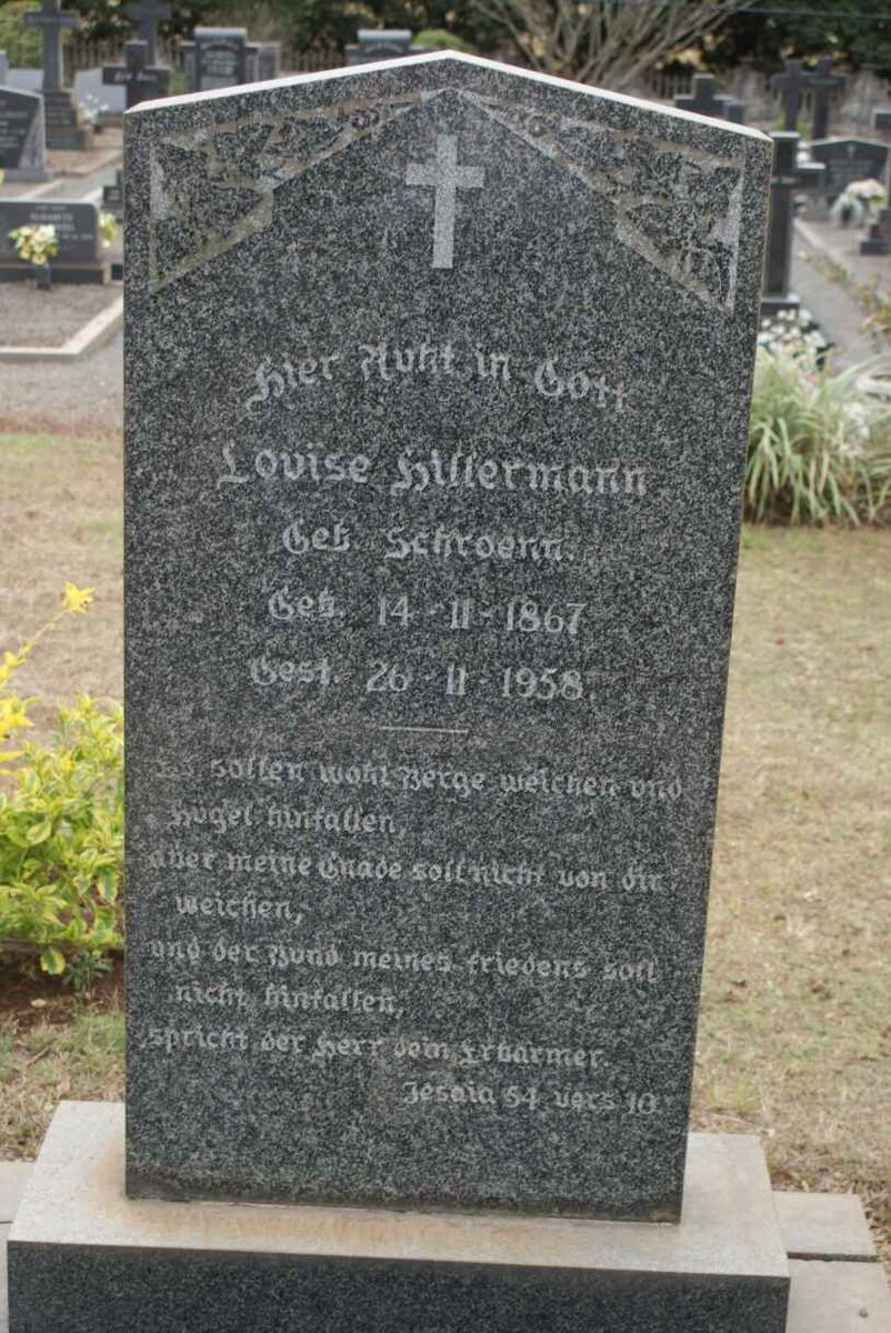 HILLERMANN Louise nee SCHROENN 1867-1958