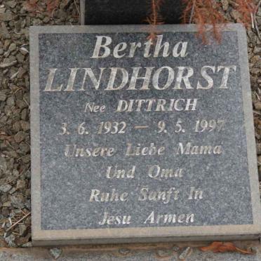 LINDHORST Bertha nee DITTRICH 1932-1997