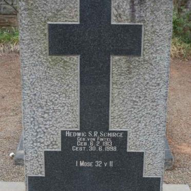 SCHIRGE Hedwig S.R. nee von FINTEL 1913-1998