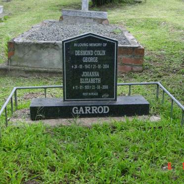 GARROD Desmond Colin George 1943-2004 &amp; Johanna Elizabeth 1951-2006
