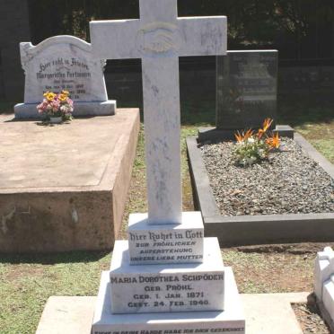 SCHRODER Maria Dorothea nee PROHL 1871-1940