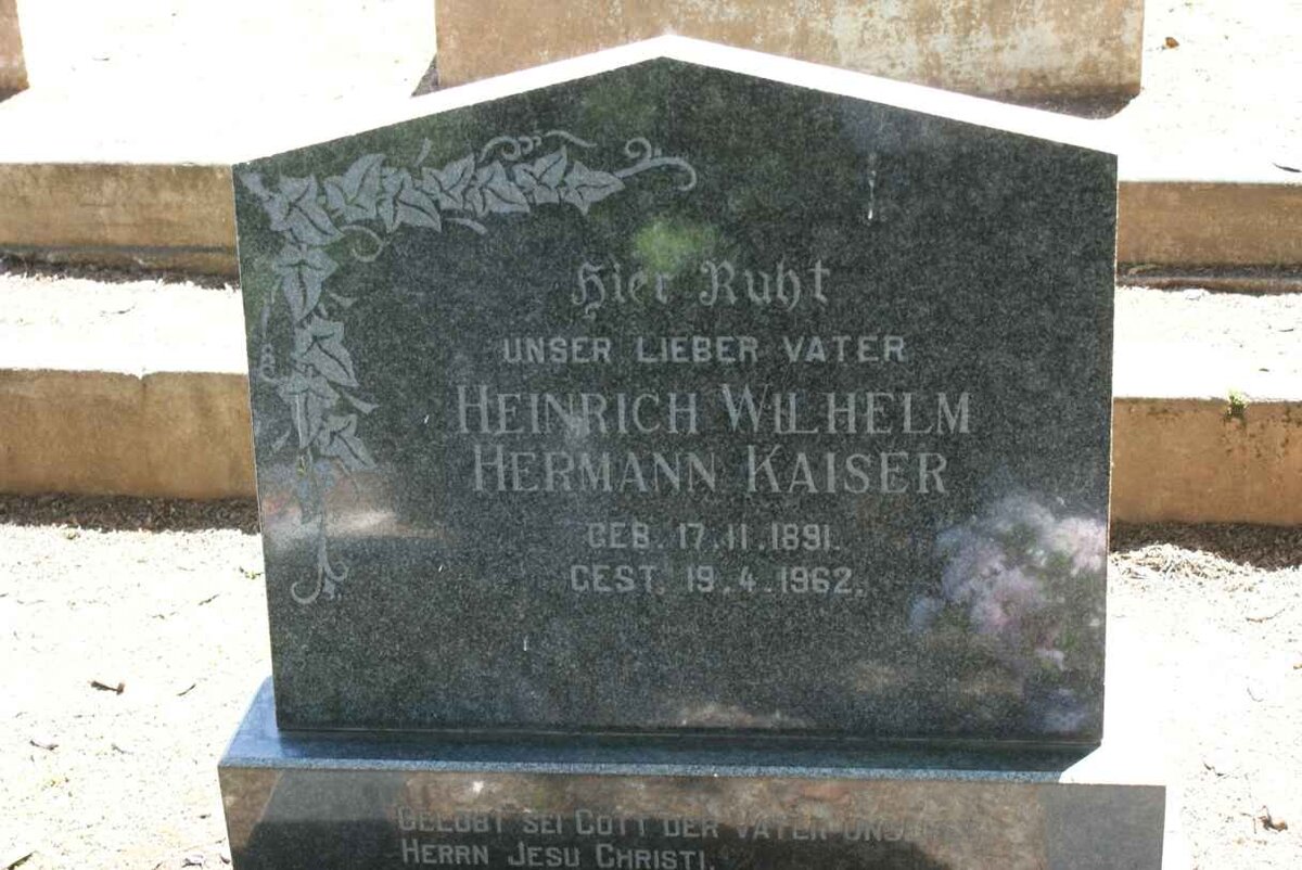 KAISER Heinrich Wilhelm Hermann 1891-1962