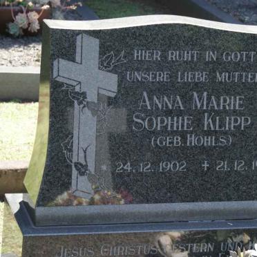 KLIPP Anna Marie Sophie nee HOHLS 1902-1986
