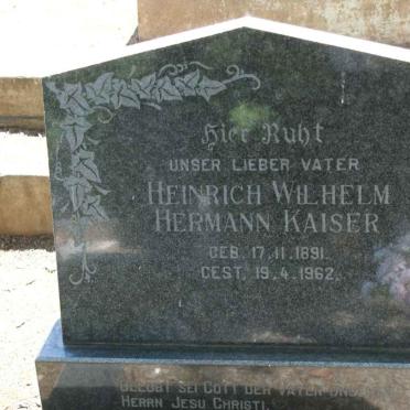 KAISER Heinrich Wilhelm Hermann 1891-1962