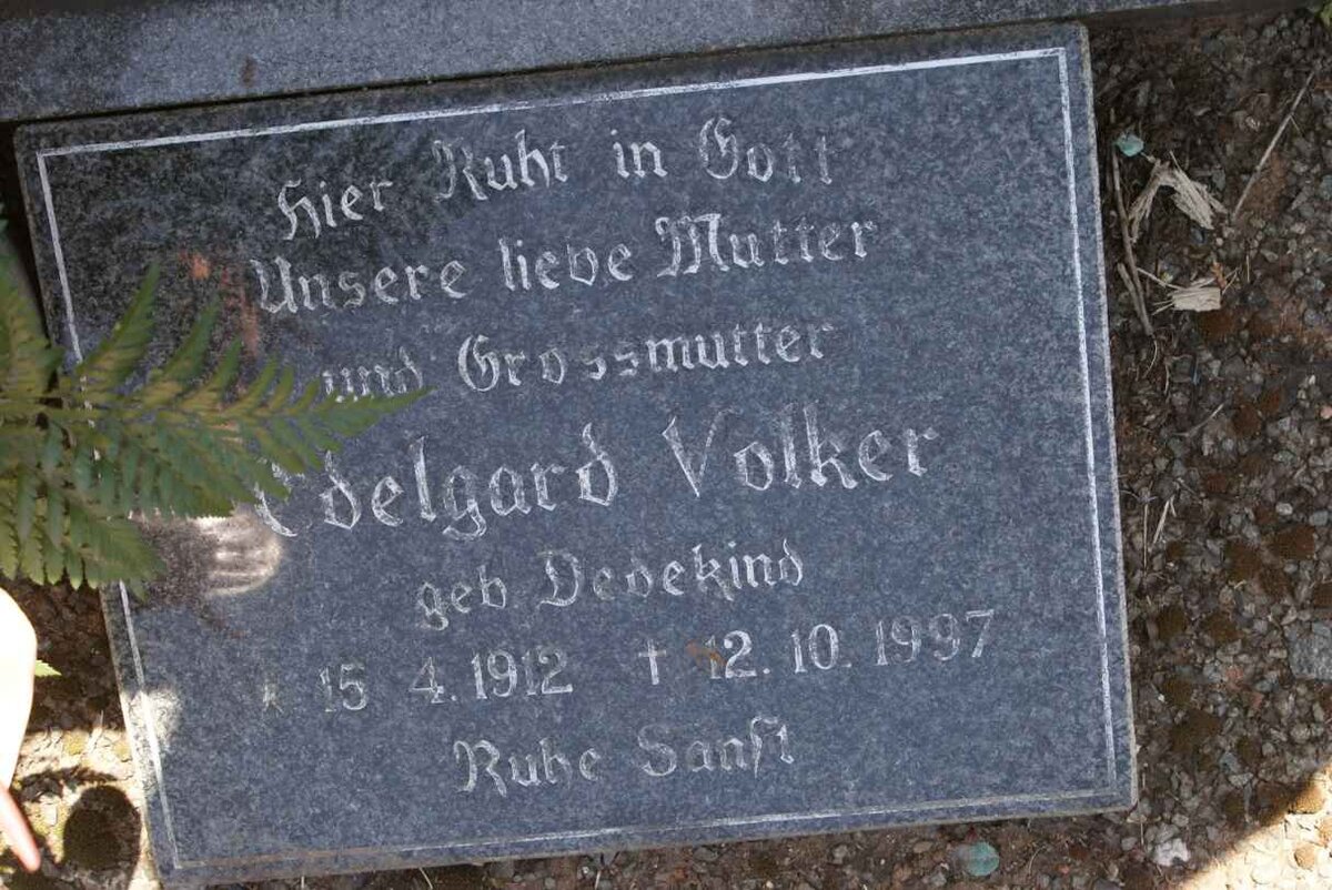 VOLKER Edelgard nee DEDEKIND 1912-1997