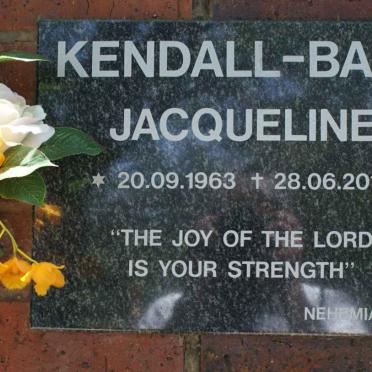 BALL Jacqueline, Kendall 1963-2010
