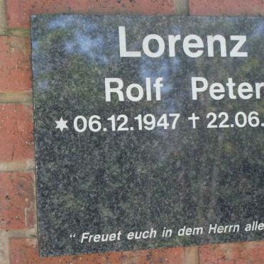 LORENZ Rolf Peter 1947-2007