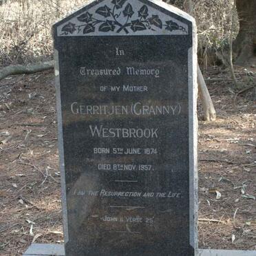 WESTBROOK Geritjen 1874-1957