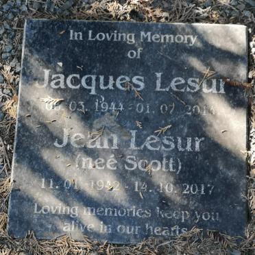 LESUR Jacques 1944-2014 &amp; Jean SCOTT 1942-2017