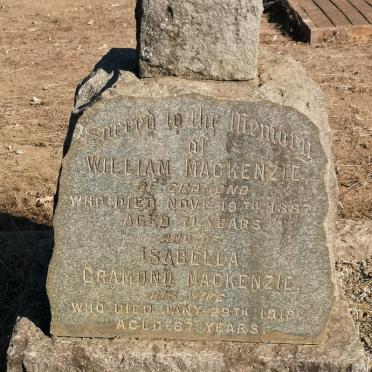 MACKENZIE William  -1887 &amp; Isabella Cramond  -1918