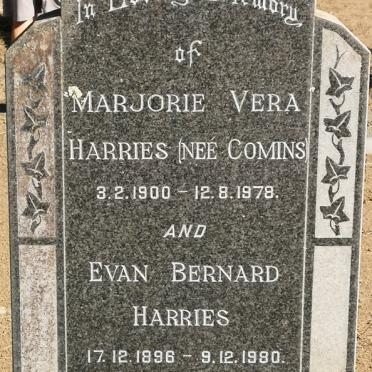 HARRIES Evan Bernard 1896-1980 &amp; Marjorie Vera COMINS 1900-1978