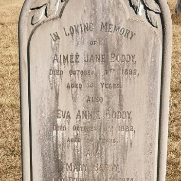 BODDY Aimee Jane -1892 :: BODDY Eva Annie -18?2 :: BODDY Mary -1874