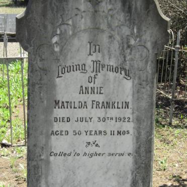 FRANKLIN Annie Matilda -1922