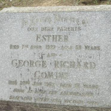 COMINS George Richard -1953 &amp; Esther -1922