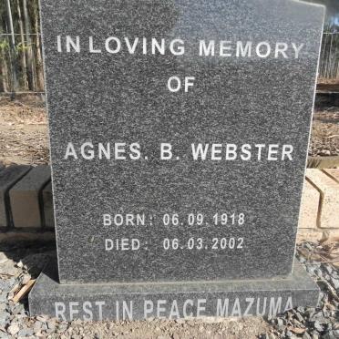 WEBSTER Agnes B. 1918-2002