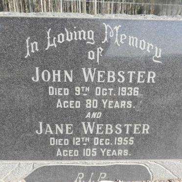 WEBSTER John -1936 &amp; Jane -1955