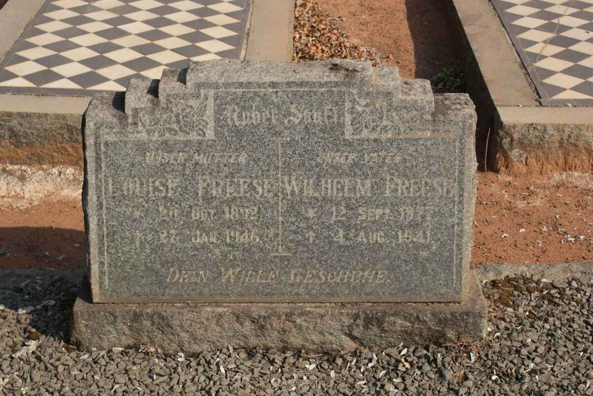 FREESE Wilhelm 1877-1941 &amp; Louise 18?2-1946