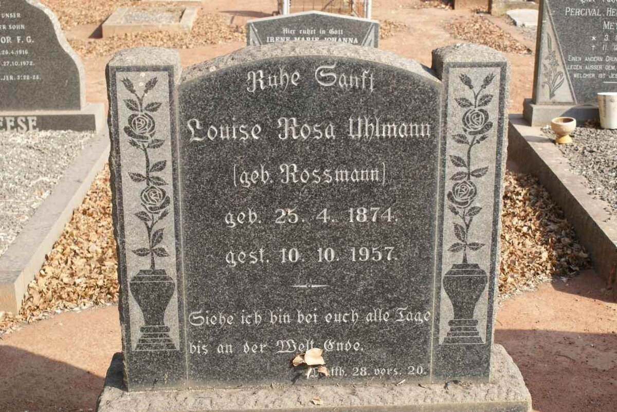 UHLMANN Louise Rosa nee ROSSMANN 1874-1957