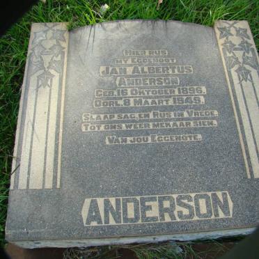 ANDERSON Jan Albertus 1896-1949