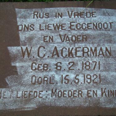 ACKERMAN W.C. 1871-1921