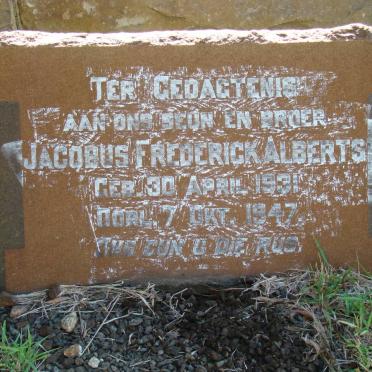 ALBERTS Jacobus Frederick 1931-1947