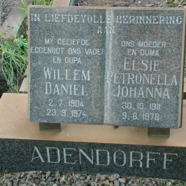 ADENDORFF Willem Daniel 1904-1974 &amp; Elsie Petronella Johanna 1911-1978