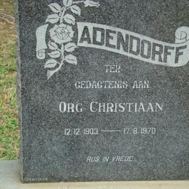 ADENDORFF Org Christiaan 1903-1970