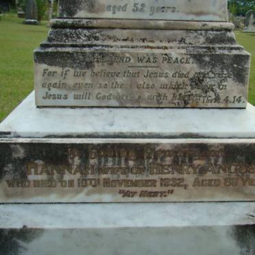 ANGUS Henry -1898 &amp; Jane Angus 1883-1909