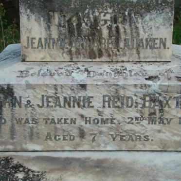 BAXTER Jeannie Annabella Daken, Reid -1901